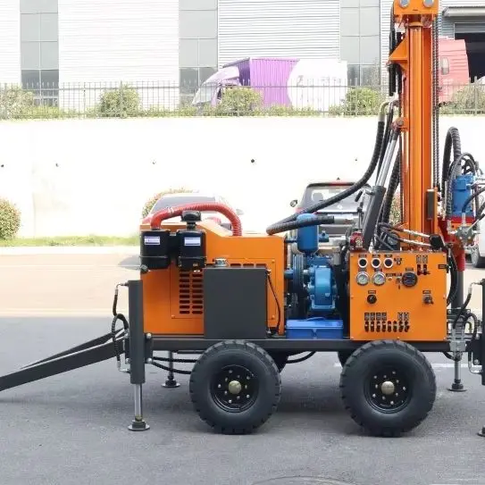 Customized 200M Water Borehole Wheel Crawler Diesel Hydraulic Portable Heavy Duty Design Deep Water Well Drilling Rig