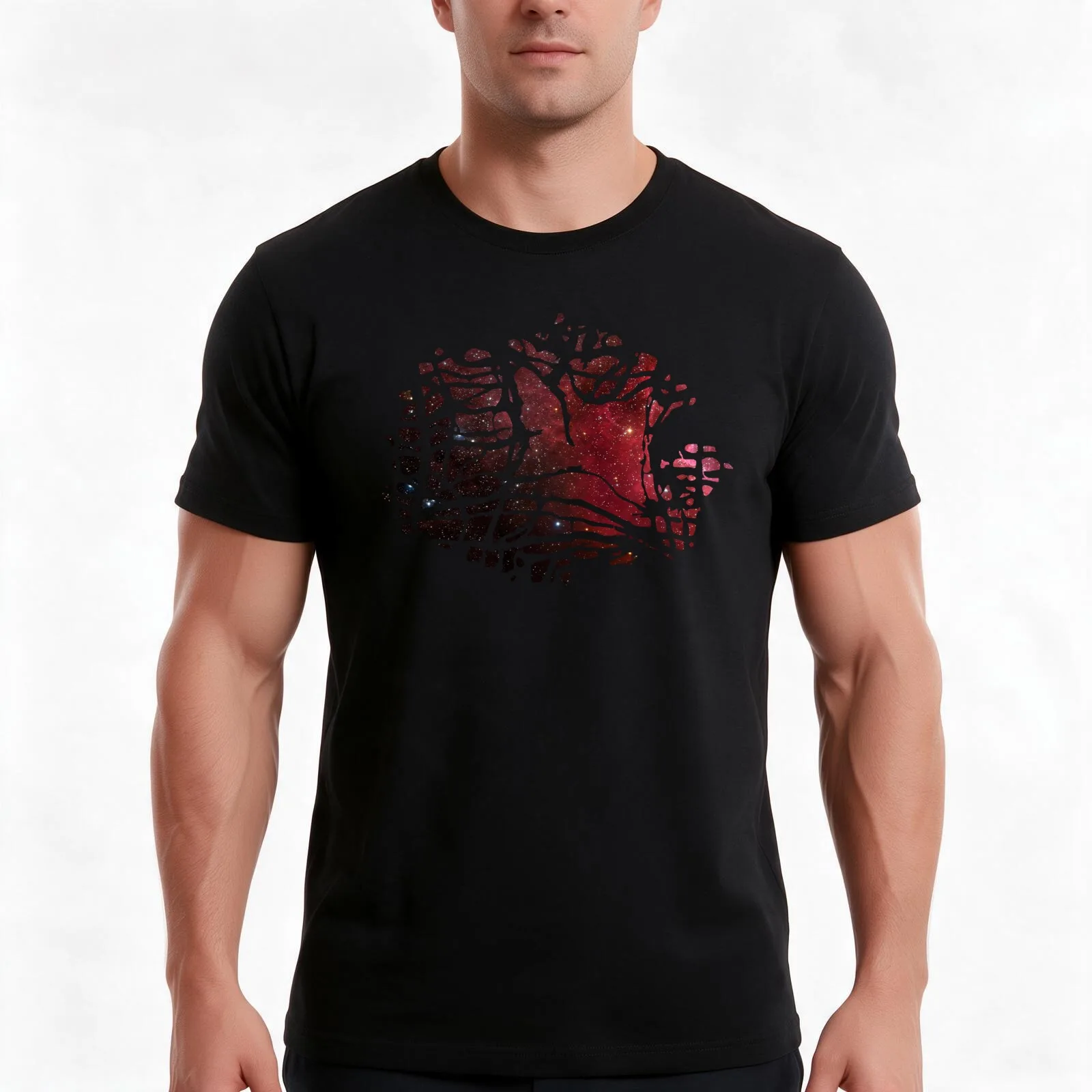 Tarred Nebula T-Shirt Summer Casual Cotton Tee Oversized Streetwear Tops Vintage Graphic Print Loose Fit Short Sleeve