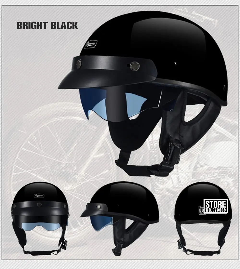 Retro Motorrad Helm DOT Zertifizierung Moto Helm Männer Frauen Halb Helm HD Objektiv Casco Vier Jahreszeiten Reiten Roller Capacetes – Detail 29