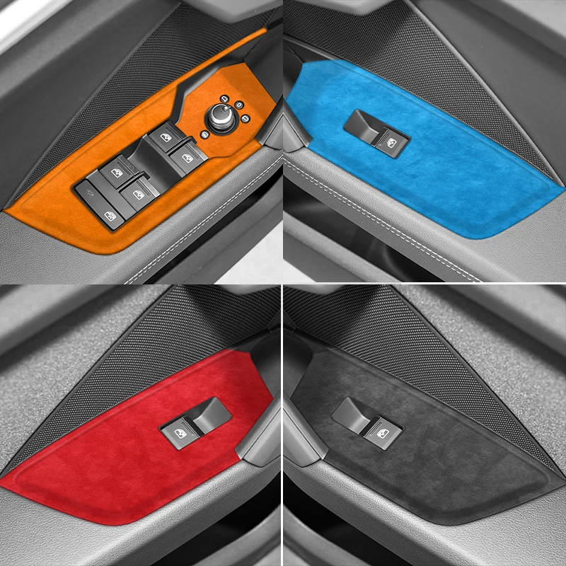 

Made of Alcantara For Audi A3 S3 8Y (2020-) Car Window Control Panel Button Trim Sticker Anti Scratch Auto Interior Accessories