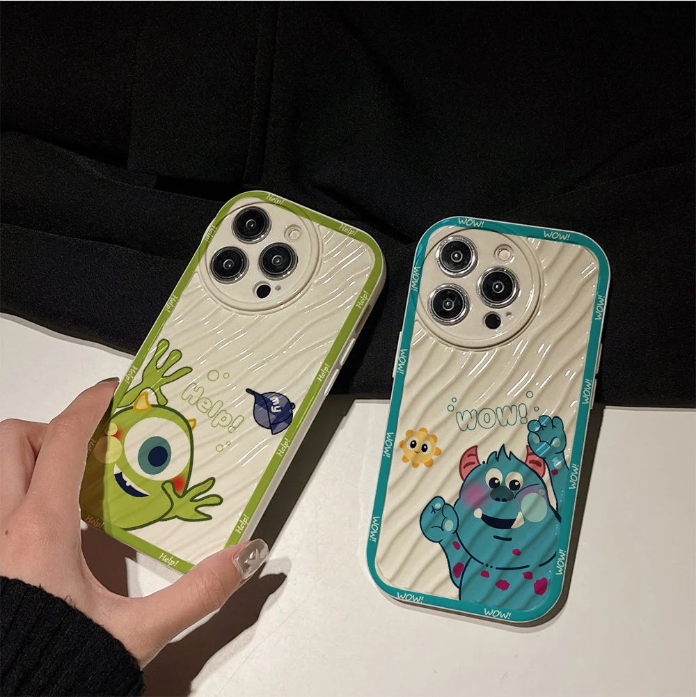 DISNEY Mike Water Ripple Phone Case For iPhone 14 13 12 11 Pro Max X XS Michael Wazowski Cases Soft Silicone Shockproof Shell