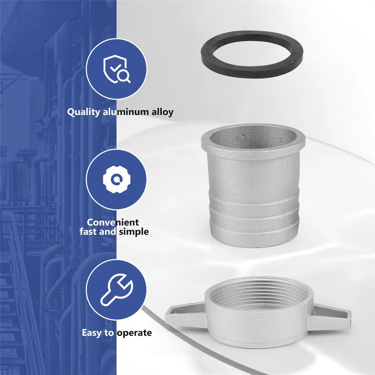 Wasserpumpen armaturen 2-Zoll-Aluminiumrohr-Verbindungsschlüssel mit Gummi dichtung pumpen anschluss rohr verschraubung