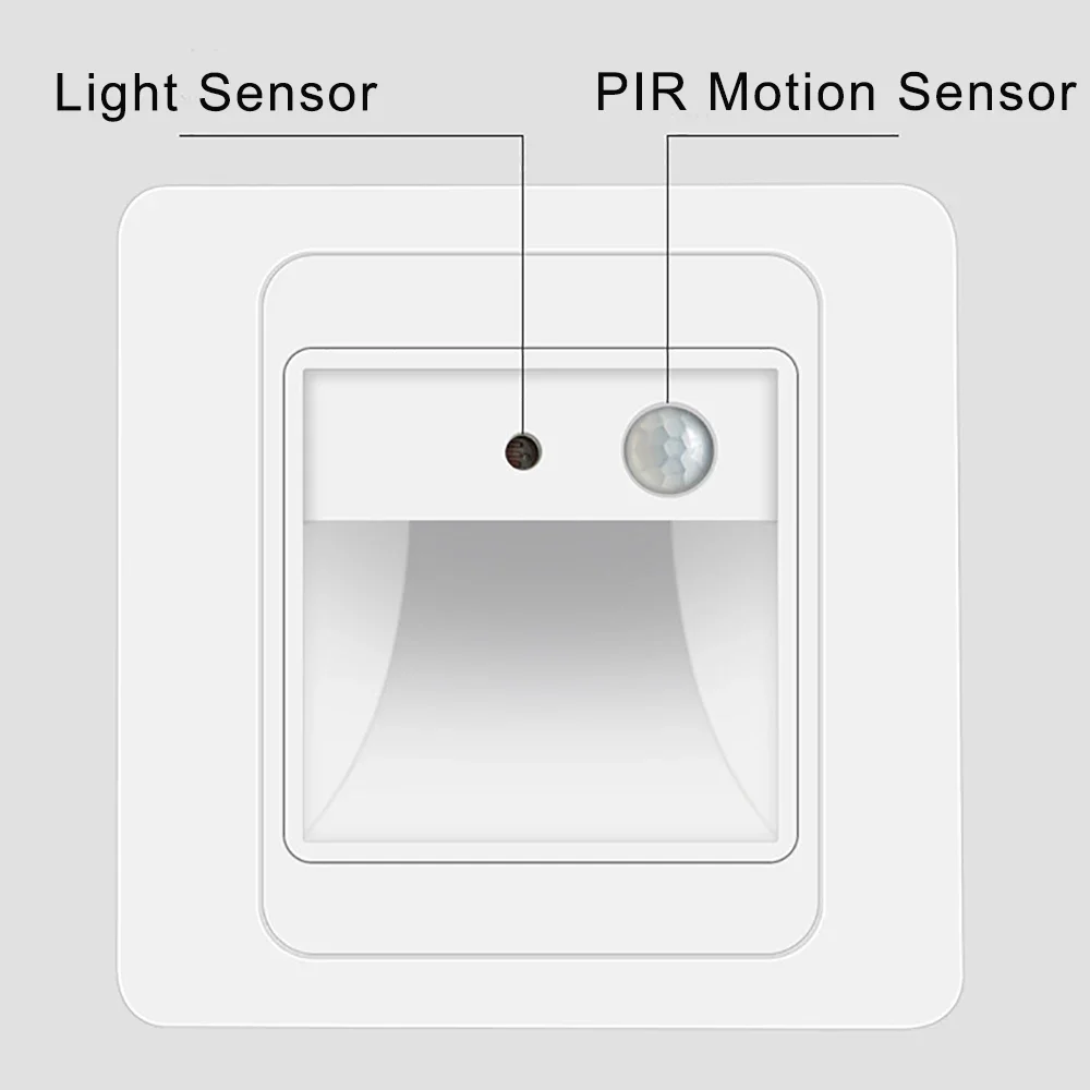 2 واط ضوء الليل مصباح ذكي PIR كاشف حركة الاستشعار LED أضواء لدرجات السلم راحة خطوة مصباح سلم الجدار مصباح المطبخ بهو