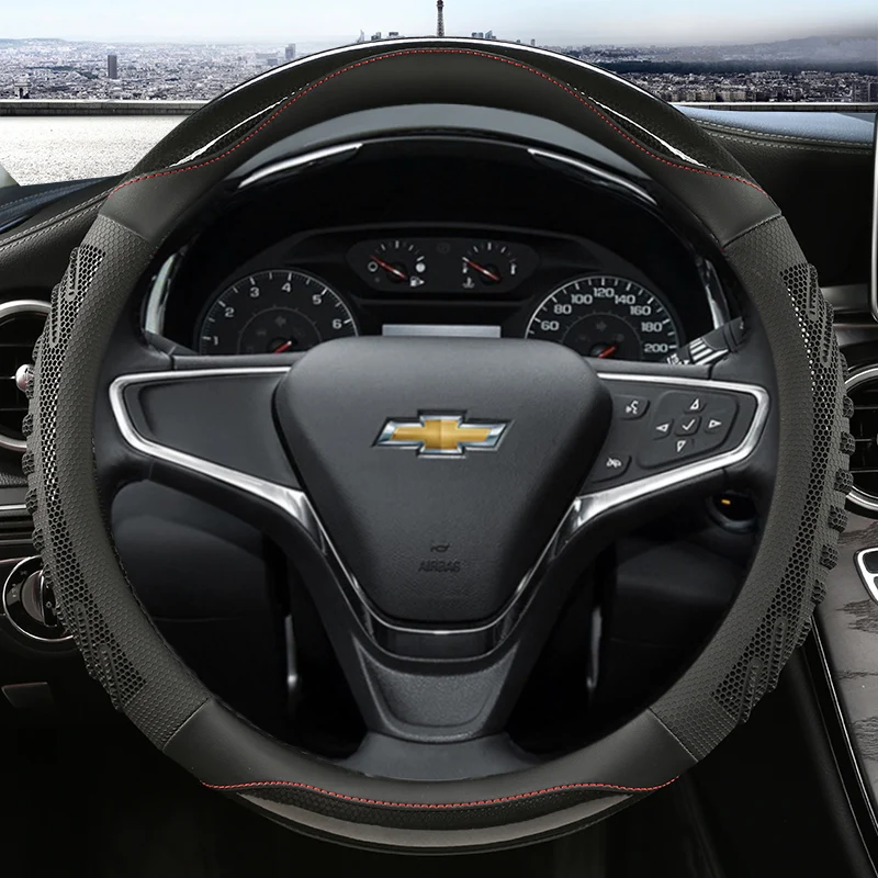 

Car Steering-Wheels Cover 38cm 15" Leather For Chevrolet Cruze Malibu Sail Spark Captiva Equinox Trax/Tracker AVEO Lova RV