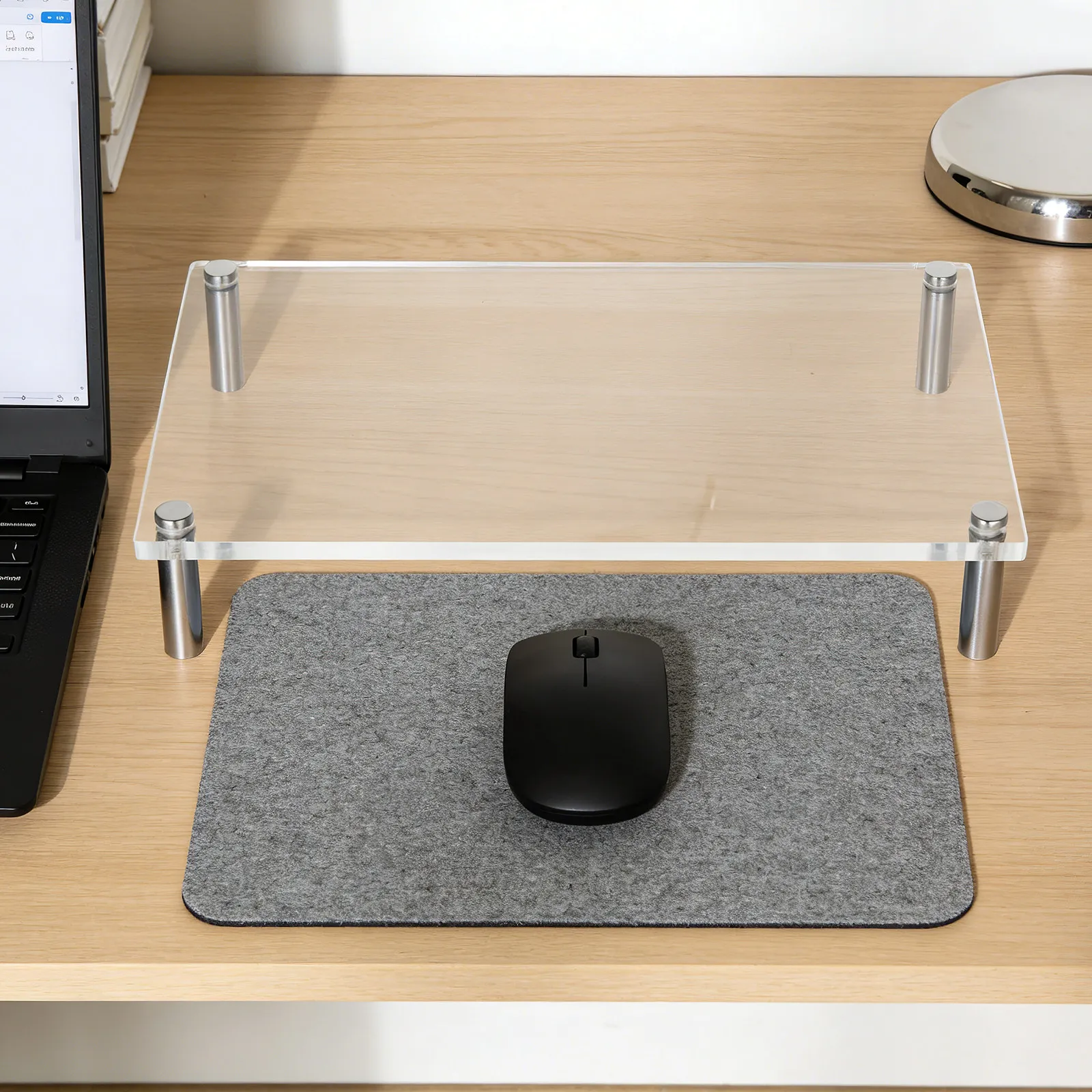 

Acrylic Monitor Stand Riser Transparent Laptop Desktop Organizer Ergonomic Screen Heightener for Computer Printer Storage Home