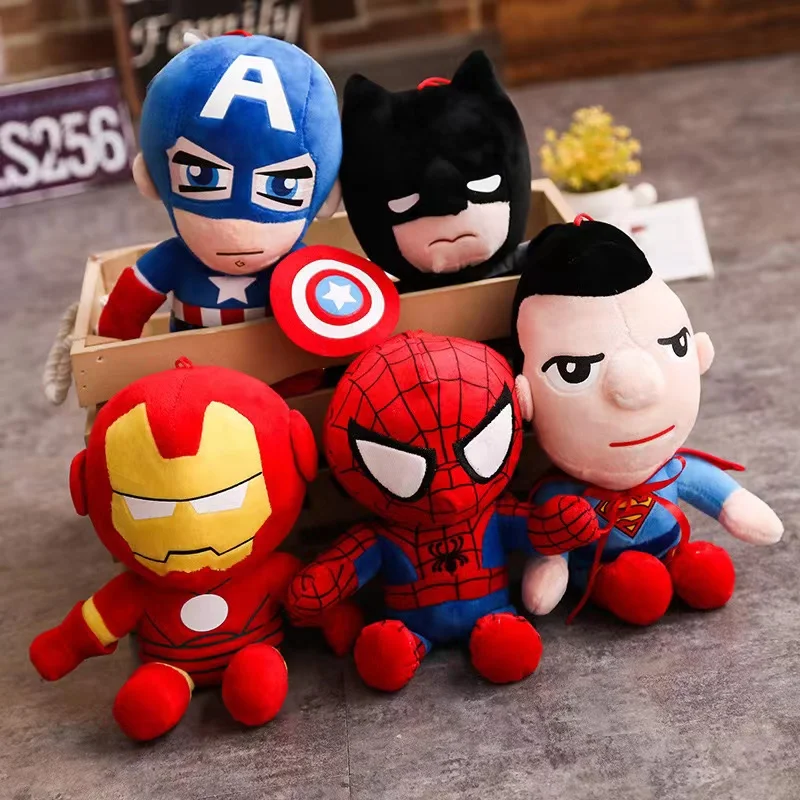 Hot Man Spidermaned Plush Toys Movie Dolls Marvel Avengers Soft Stuffed Hero Captain America Iron Christmas Gifts for Kids