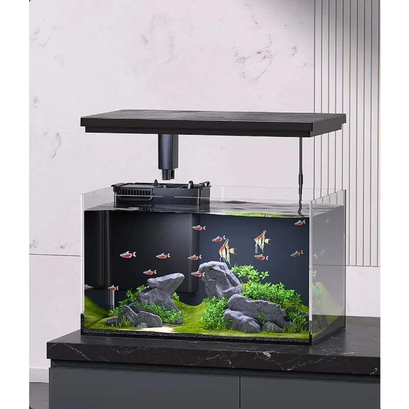 Smart fish tank living room small home ecological desktop lazy landscape aquarium Usb desktop aquarium
