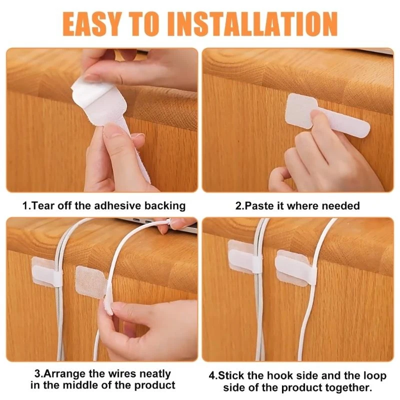 H58C 60pcs Power Cord Storage Cable Manager Cable Management Protector Enduring