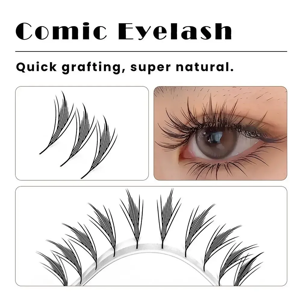 12 행 클러스터 속눈썹 키트 코믹 윙 싱글 클러스터 밍크 속눈썹 확장 C/D/CC 컬 가짜 속눈썹 아이 메이크업 도구