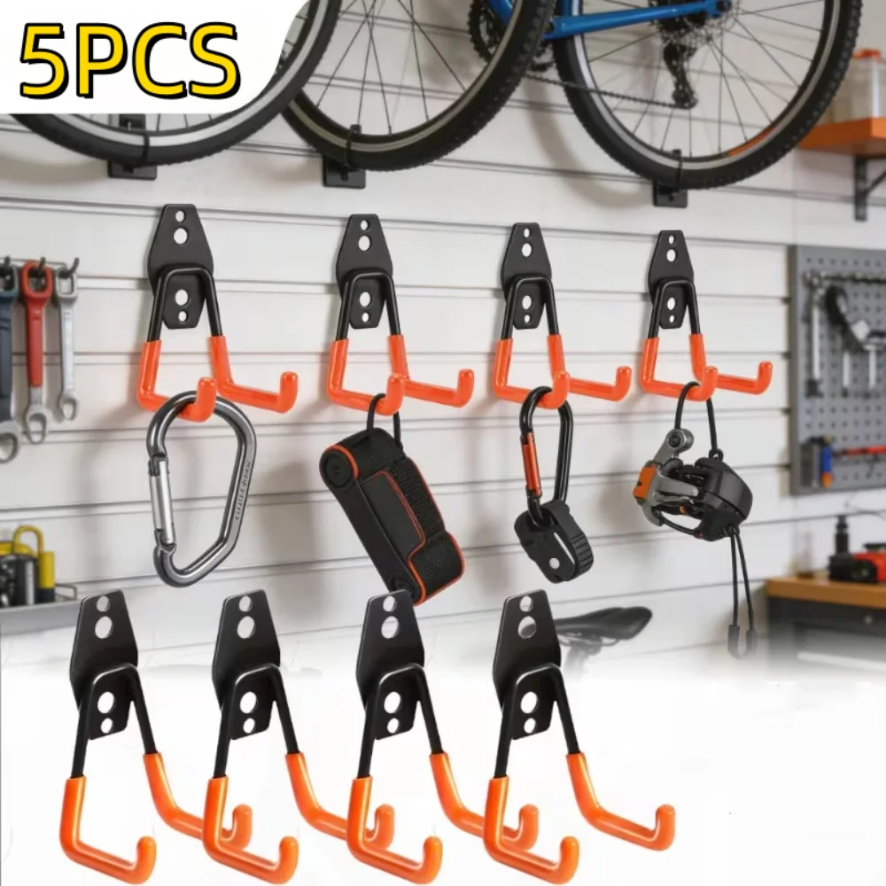 Garage Heavy Duty Metal Hook Organizer Steel Wall Mount Anti-slip Bicycle Hanger Hooks Ladders Bulky Items Storage Garden Tool