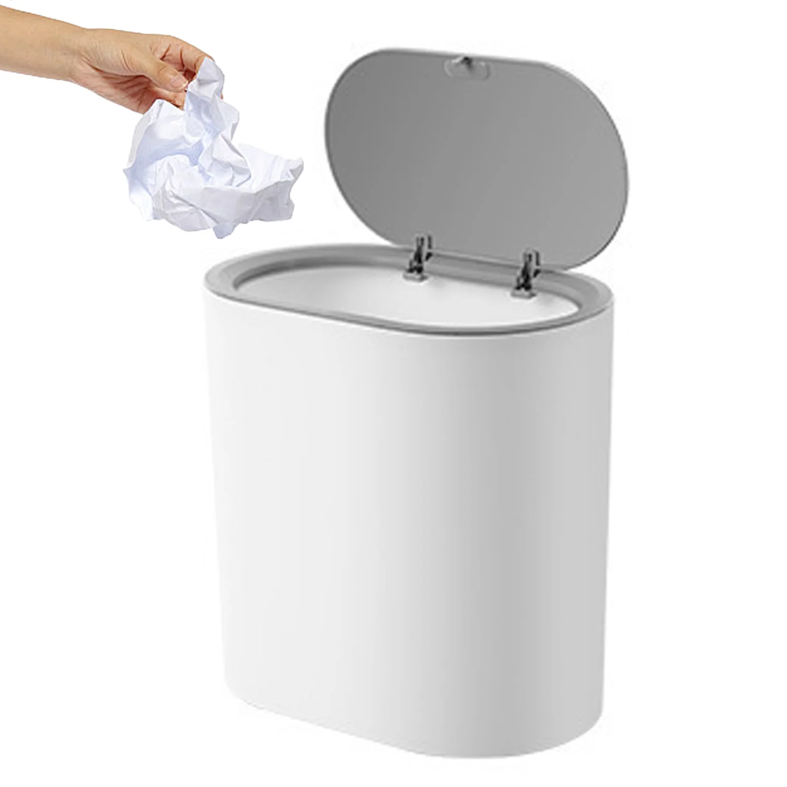 Neue Badezimmer Mülleimer Mit Deckel Mülleimer Drücken Top Abfall Korb Stilvolle Schlanke Mülleimer Kompakte Räume Papierkorb Für Küche