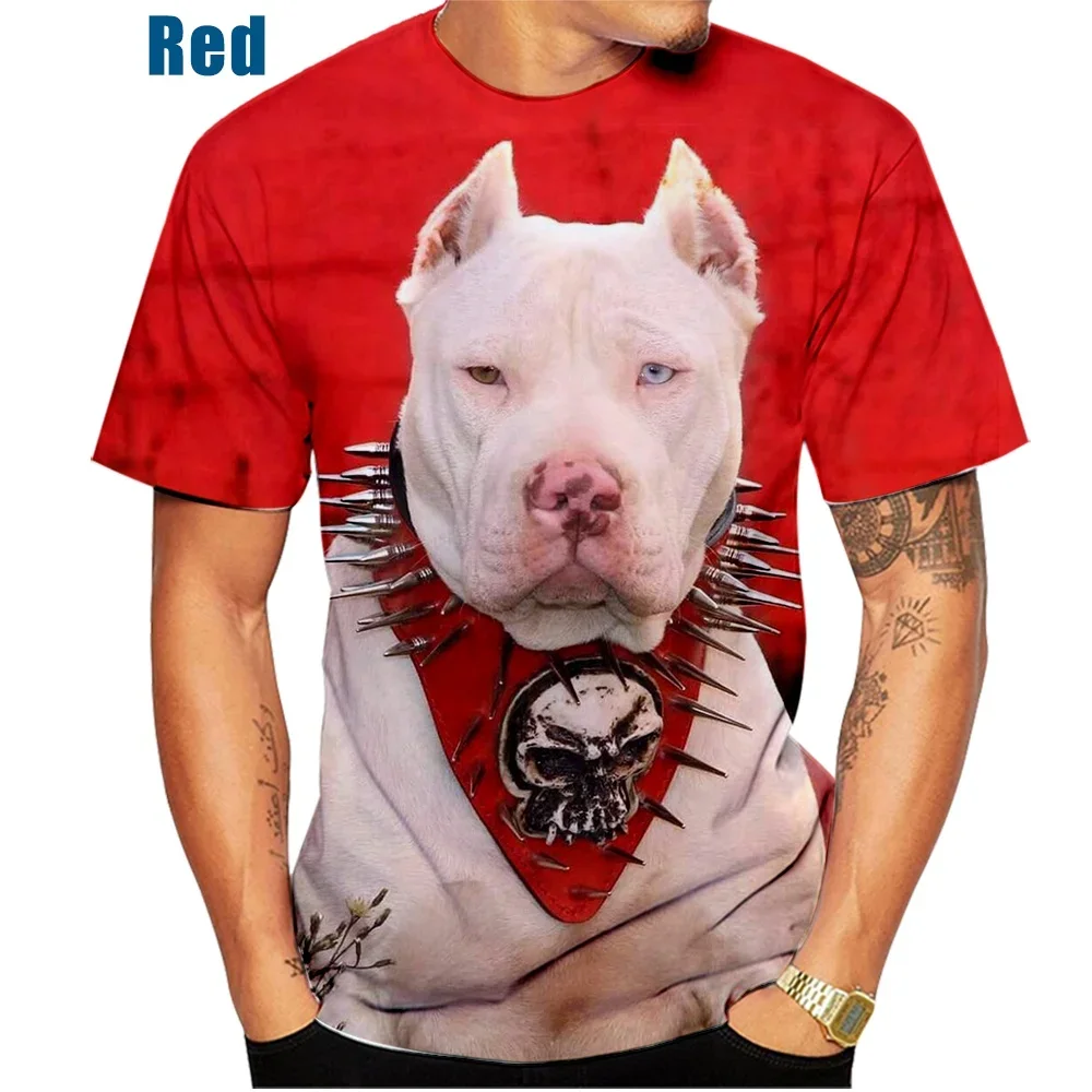 New 3D Print Men Summer Short Sleeves Animal Pattern Personality T-shirt Trend Casual  Funny Fashion Shar Pei Style Plus Size