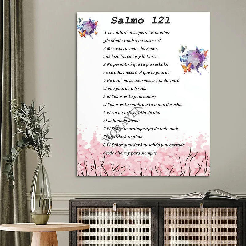 Inspirational Quote Poster Print Spanish Bible Verse Poster Christian Scripture Wall Art Canvas Painting Living Room Home Decor