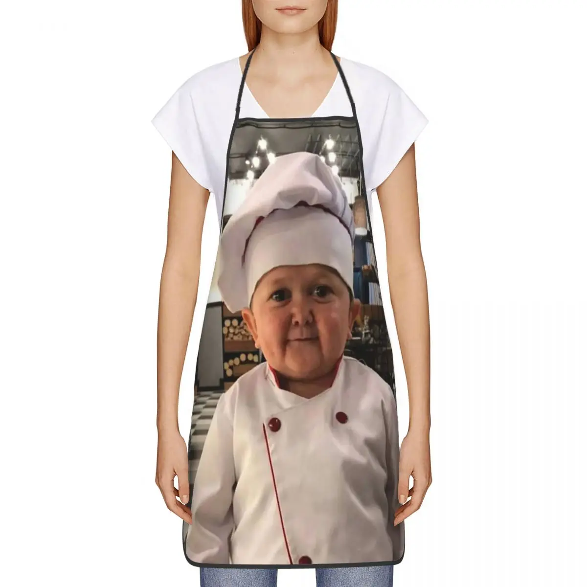 

Hasbulla Cooking Apron Chef Cooking Baking Tablier Sleeveless Bib Kitchen Cleaning Pinafore for Women Men Gardening