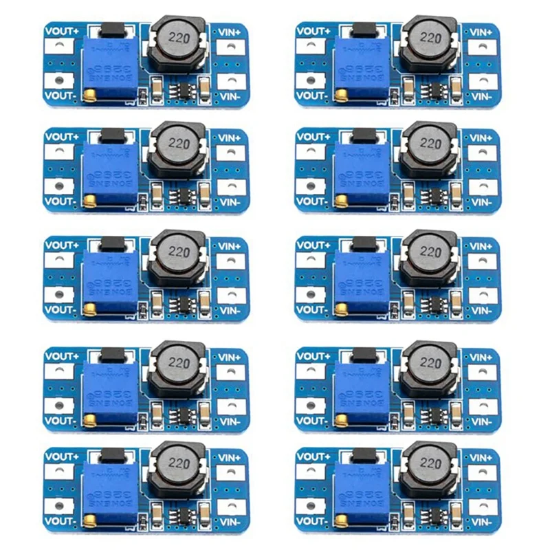 10PCS, MT3608, DC-DC Converter, Boost Regulator, USB Power Module, 2V-24V To 5V-28V, 2A Output, Micro-USB