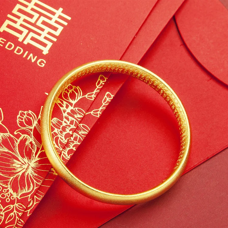 Vietnam Sand Gold Frosted Ancient Method Bracelet Women's Imitation Gold Closed Heritage Bracelet Jewelry