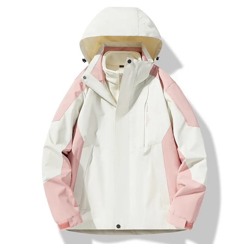 

Осенне-зимний ветрозащитный и водонепроницаемый съемный водонепроницаемый альпинистский костюм «три в одном» штурмовой костюм с капюшоном для обоих