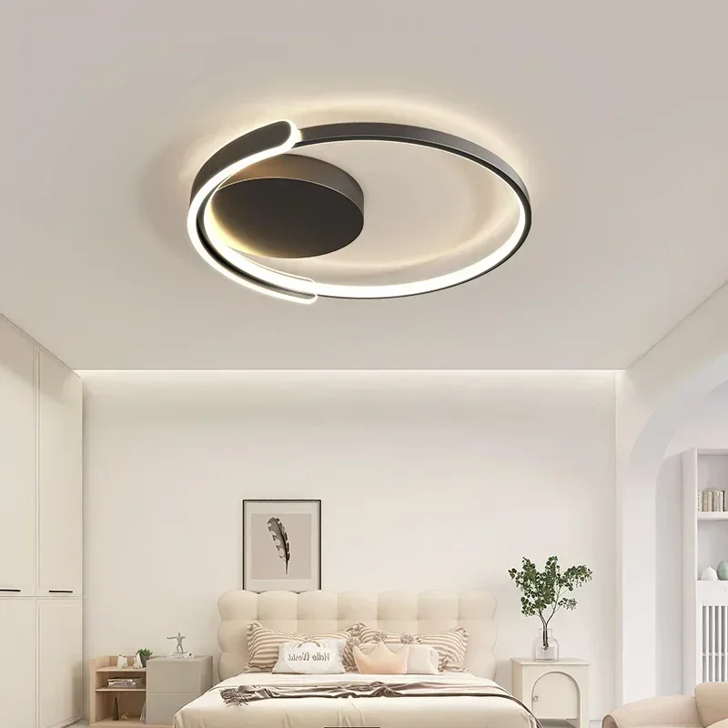 

Modern Minimalist Circle Led Ceiling Lamp Round Iron Dimmable Bedroom Lamps For Room Lightings Home Decor Lustre Lights Fixture