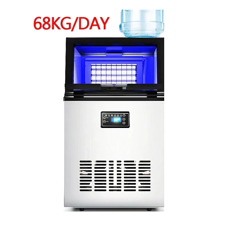 Льдогенератор коммерческий молочный чай большой 75/100 кг большой емкости небольшой автоматический кубический льдогенератор