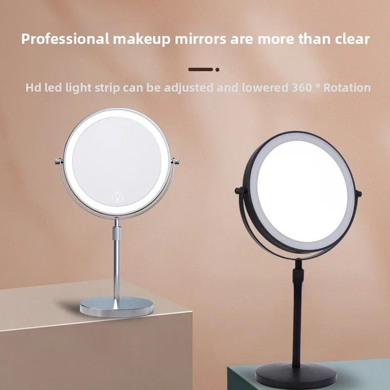 

LED Adjustable Makeup Mirror with Daylight, Foldable Desktop Vanity Mirror for Dressing & Cosmetics