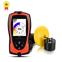 Lucky FF1108-1CT-Localizador de peces de alta definición con cable, equipo de pesca con sonda echo, profundidad de 100M