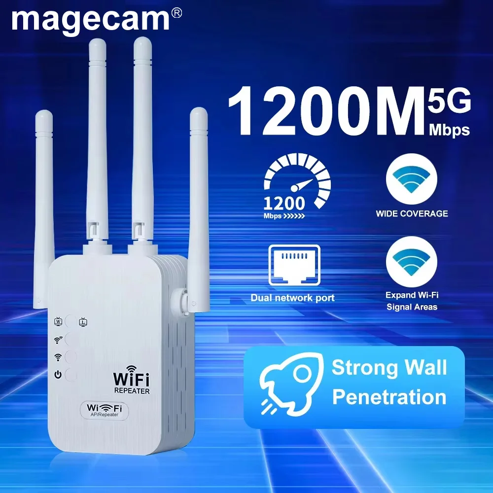 

Magecam 1200 Мбит/с 5G беспроводной повторитель Wi-Fi 300 Мбит/с 2,4G Wi-Fi удлинитель сетевой сигнал усилитель Wi-Fi дальнего действия для дома