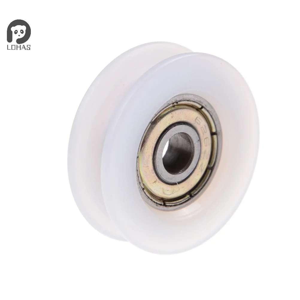 1pc 6*30*10mm U Groove Metal Shield Nylon Round Pulley Ball Bearing Wheel Roller for furniture hardware accessories