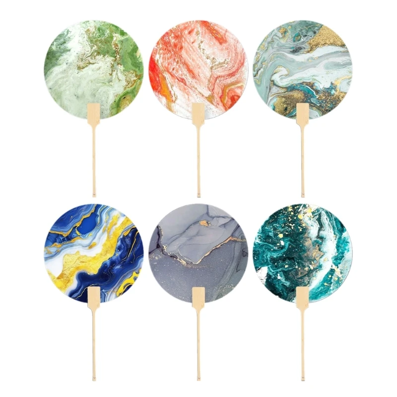 Ancient Float Paint Fan Hand Fan Round Paper Fan Blank Chinese Painting Group Fan Party Gift Home Decorations