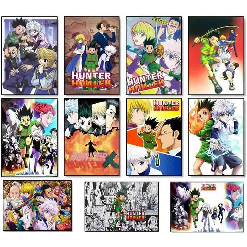 قماش اللوحة مجردة الحديثة انمي ياباني هنتر X هنتر الملصقات والمطبوعات صور فنية للجدران لتزيين غرفة المعيشة