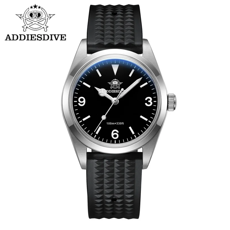 

ADDIESDIVE 36mm Men's Watch 100m Water-resistant Sapphire Glass Reloj Hombre BGW9 Super Luminous Quartz Watch Steel Watches