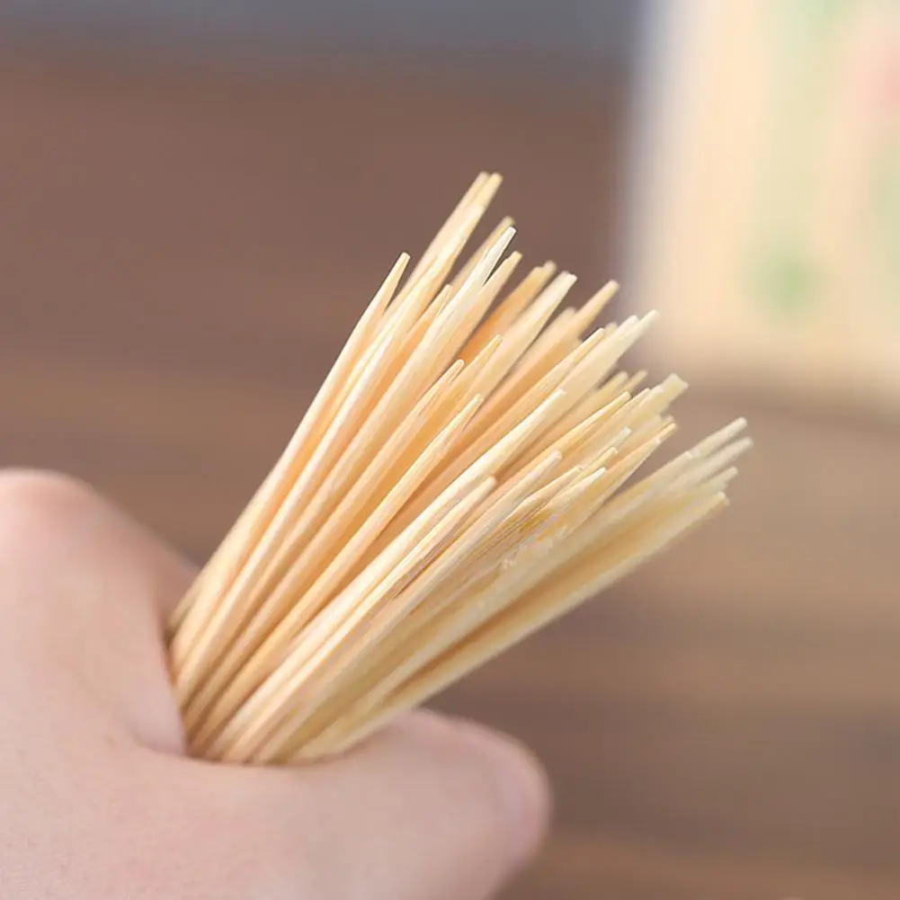 1000Pcs/Set Disposable Wood Tandenstokers Natural Bamboo Toothpick Food-grade Burr Free Dual-side Food Fruit Dinner Toothpick