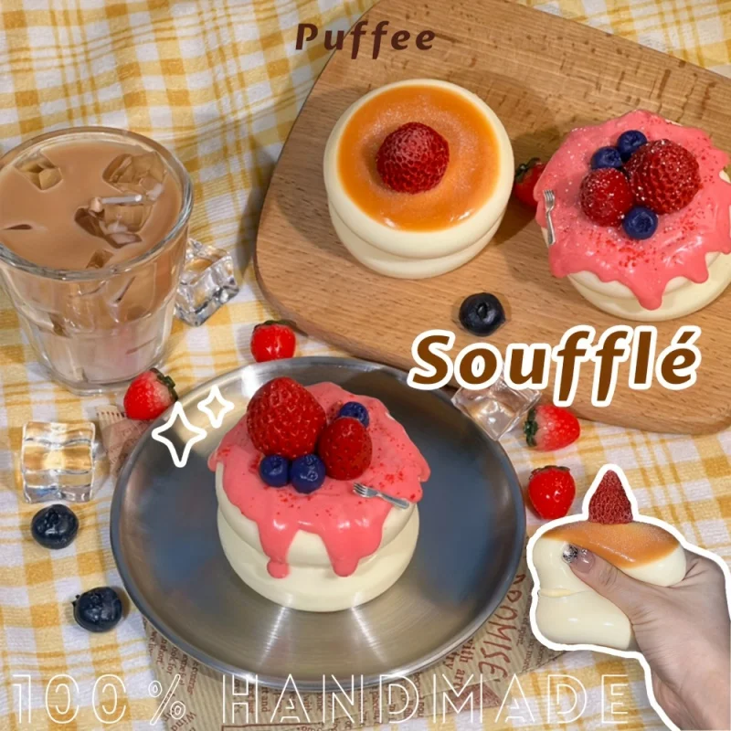 

Пищевая силиконовая мягкая игрушка Strawberry Suffle, мягкая игрушка Taba ручной работы, кремовая мягкая клейкая игрушка, сладкая пустыня, ха