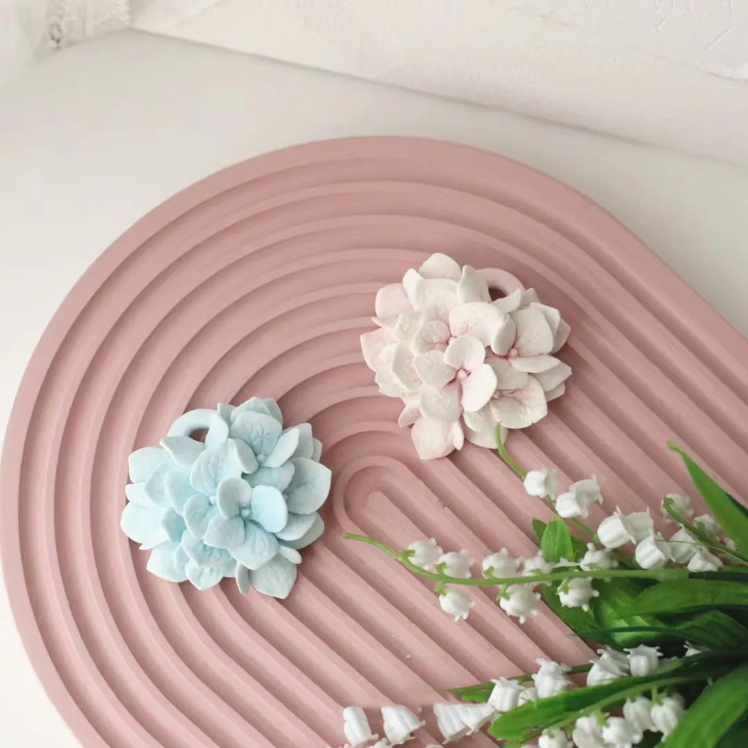 Love shape Hydrangea Flower Silicone Mold Aromatherapy plaster Mold fondant cake Mold DIY Soap Mold