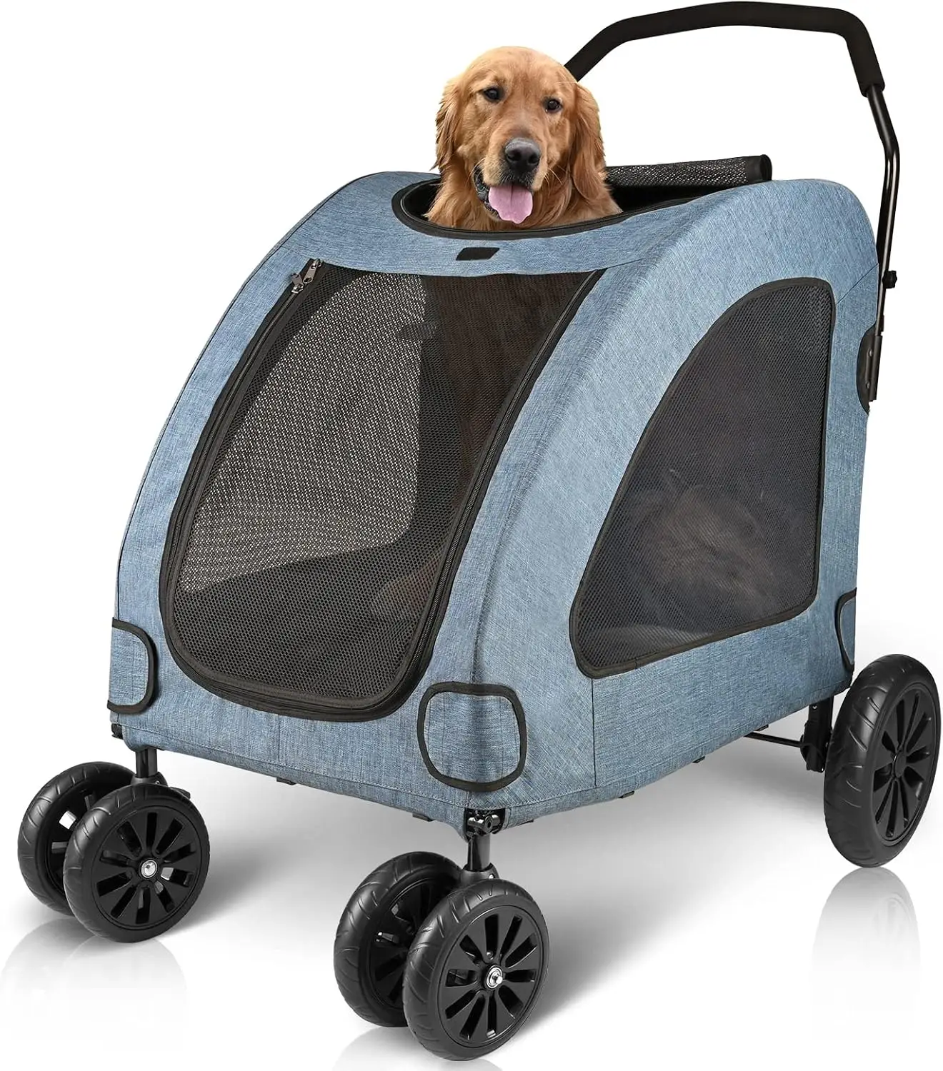 Dog Stroller for Large Dogs, Breathable Large Space, Waterproof Oxford Cloth & Storage Bag, Detachable