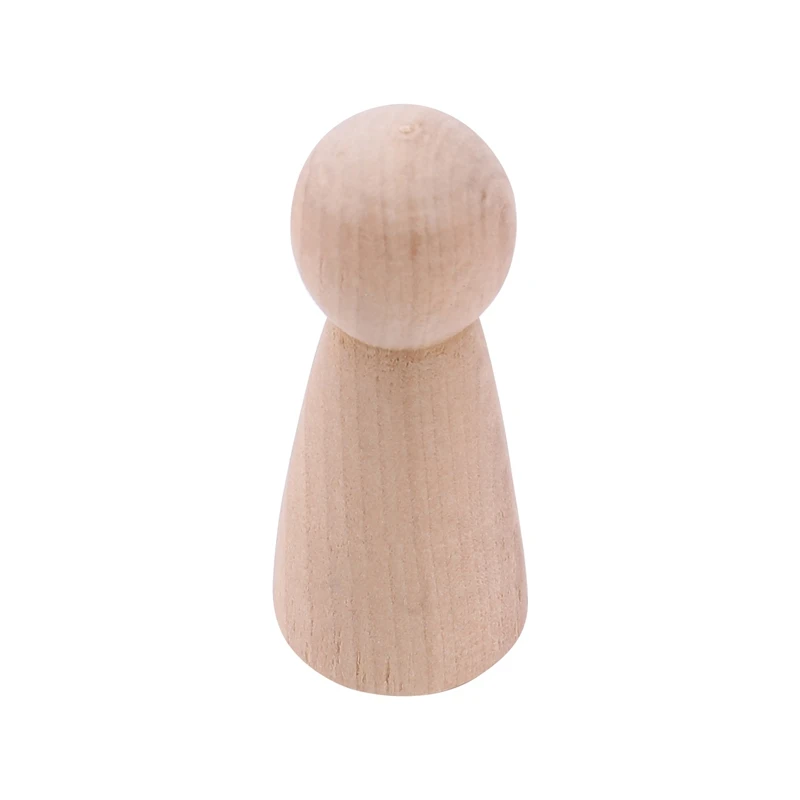 40X Wooden Peg Doll Unfinished Wooden People Plain Blank Bodies Angel Dolls For DIY Craft