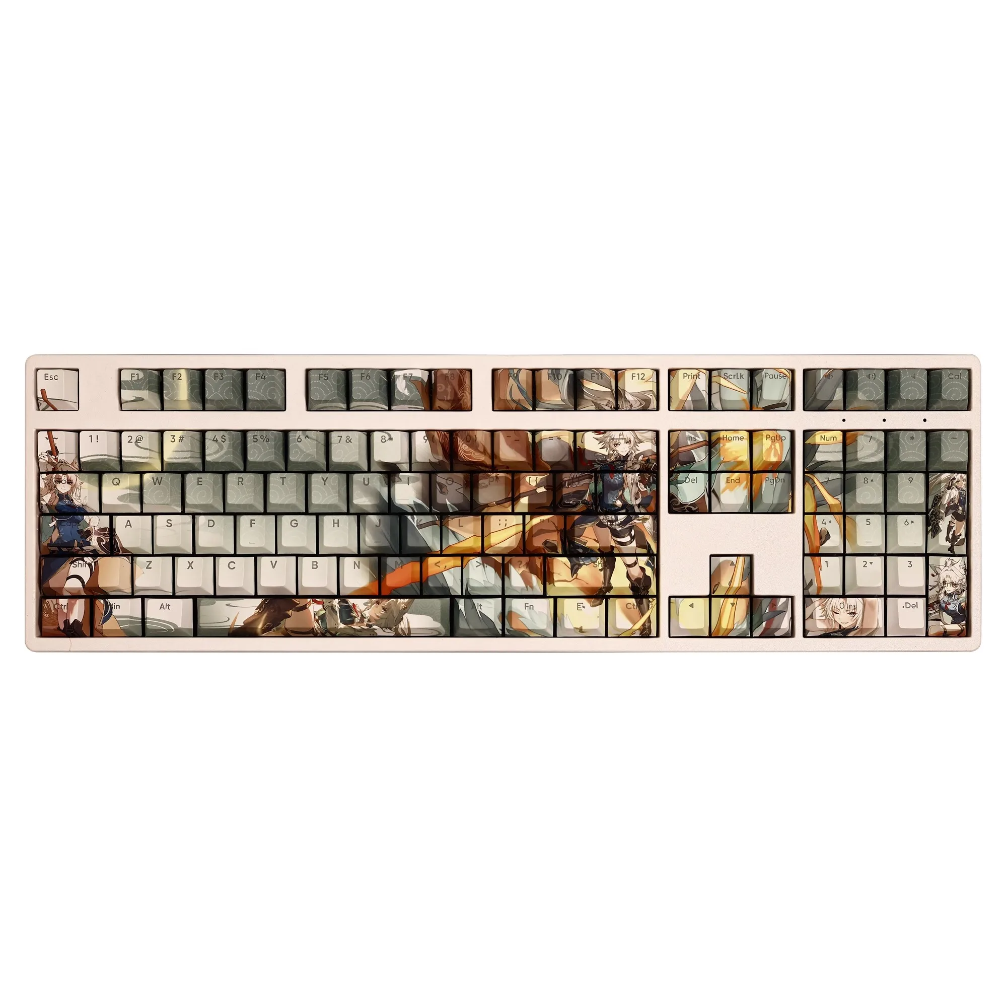 Imagem -05 - Desenhos Animados Anime Gaming Key Caps Pbt Backlit Keycaps Honkai Star Rail Feixiao Teclado Ansi 61 87 104 108 Chaves Set