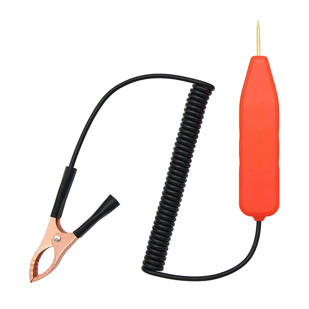 5-120V Digital Display Automotive Circuit Voltage Tester Pure Copper Probe Tinned Clip Spring Wire Positive/Negative Detection