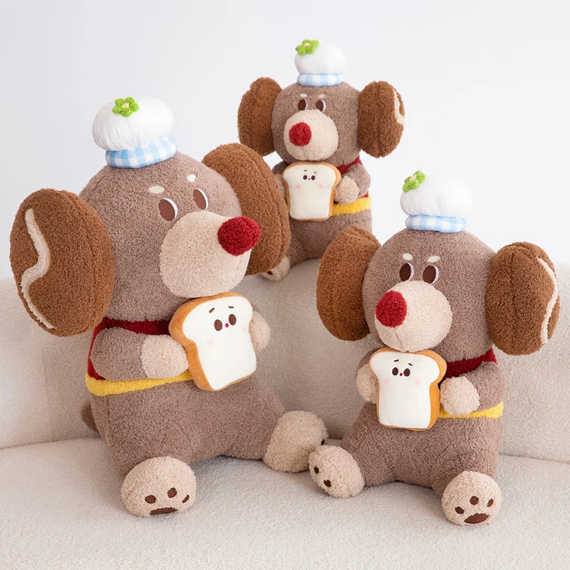 Muñeco de peluche de perro salchicha sentado, gorro de Chef, cachorro, juguete de peluche suave, almohada cómoda Kawaii para chica, regalo, decoración para el hogar y el dormitorio