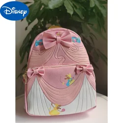 MINISO Disney Loungefly Pink Cinderella Commemorative Backpack Backpack School Bags for Girls