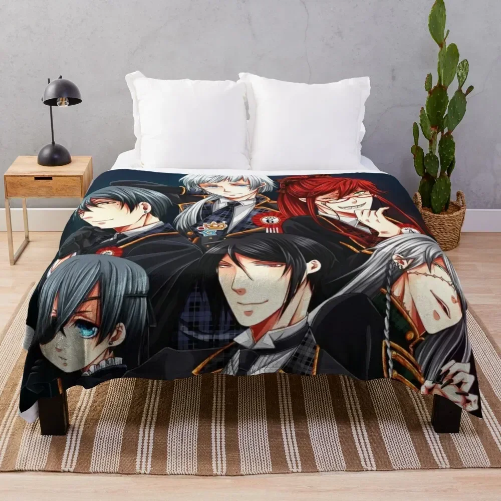 

All Characters Black Butler Throw Blanket anime Soft Plaid Soft Beds Warm Blankets