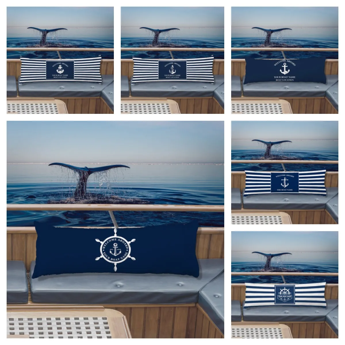 

Custom Nautical Long Pillowcase Personalized Anchor Design Marine Themed Decorative Cushion Cover for Sofa and Bed 50X150