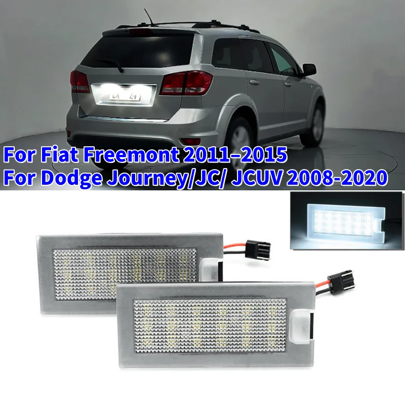 Car LED License Number Light White Light Rear License Plate Lamp for Fiat Freemont 2011–2015 for Dodge Journey JC JCUV 2008-2020 