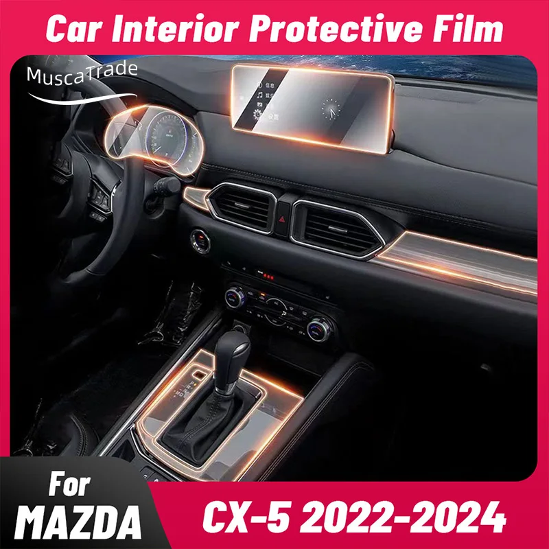 

Anti-scratch Car Interior Center Console Media Dashboard Navigation TPU Protector Film For MAZDA CX-5 2022 2023 2024 Sticker
