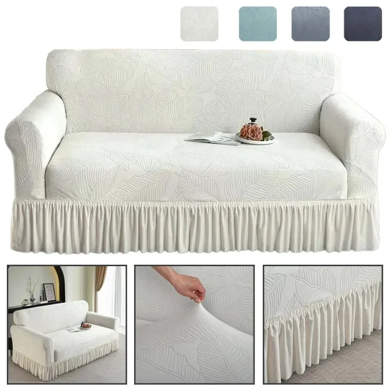 1/2/3/4 Seater Jacquard Adjustable Elastic Sofa Cover Armchair Protector Corner L Shape Stretch Thick Slipcovers Couch Covers