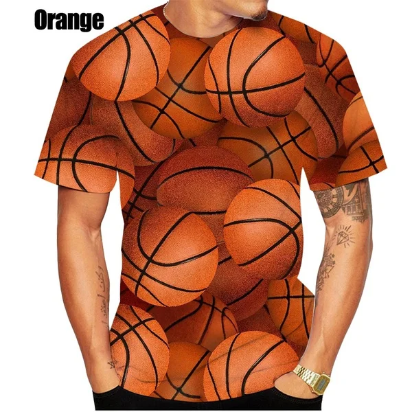 New Summer Fashion Basketball 3d Printed Short Sleeved T-shirt Men Funny Casual Sport T Shirt