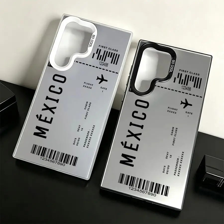 Case for Samsung Galaxy S26 S20 Plus S21 Note 20 Ultra S24 FE S22 S25 Edge S23 S23 Ultra Phone Cover Travel Print Tag