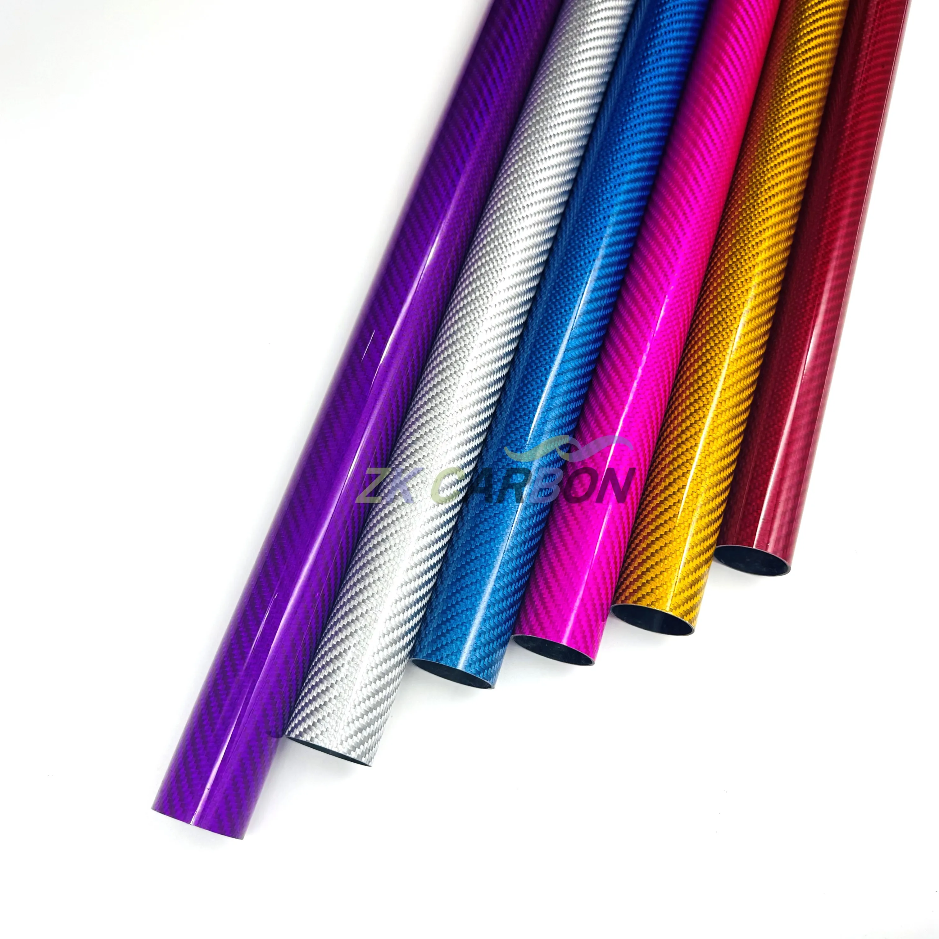 2pcs/lot 500mm Purple Colored Carbon Fiber Tube OD 8mm 10mm 16mmm For RC Airplanes Parts Glossy Twill Carbon Tube 3K Material