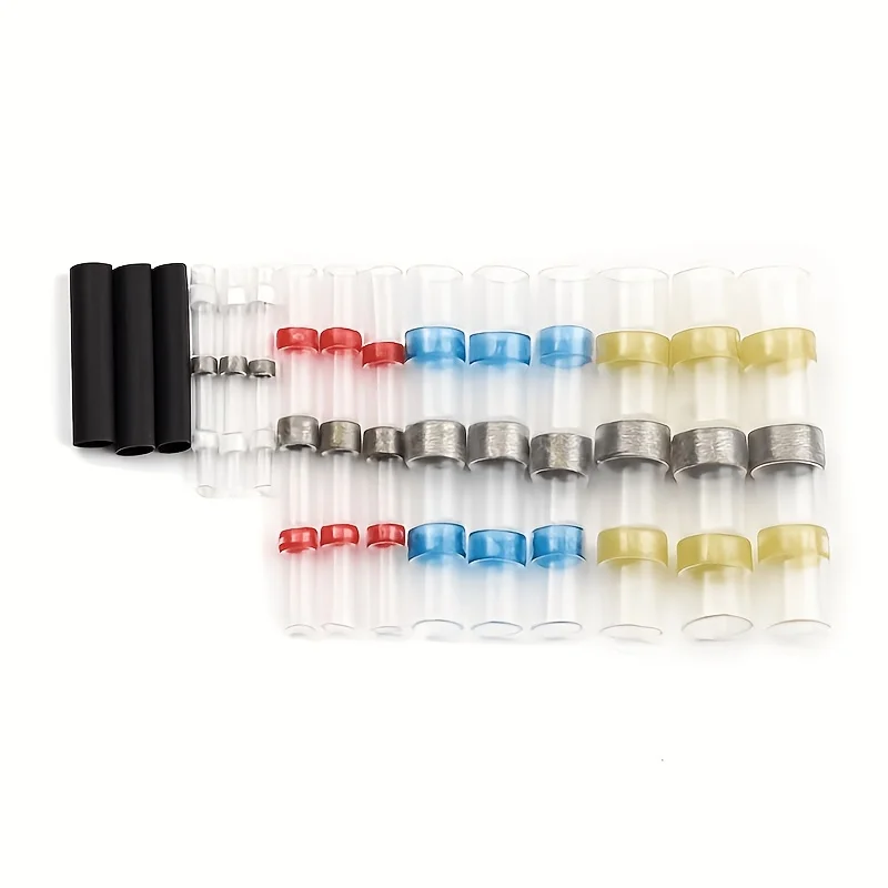 300PCS Solder Sealing Wire Connector Heat Shrink Butt Joint Kit, Suitable for Waterproof and Insulated Electrical Cable Connection Terminals in Ships, Cars, Campers and Trailers