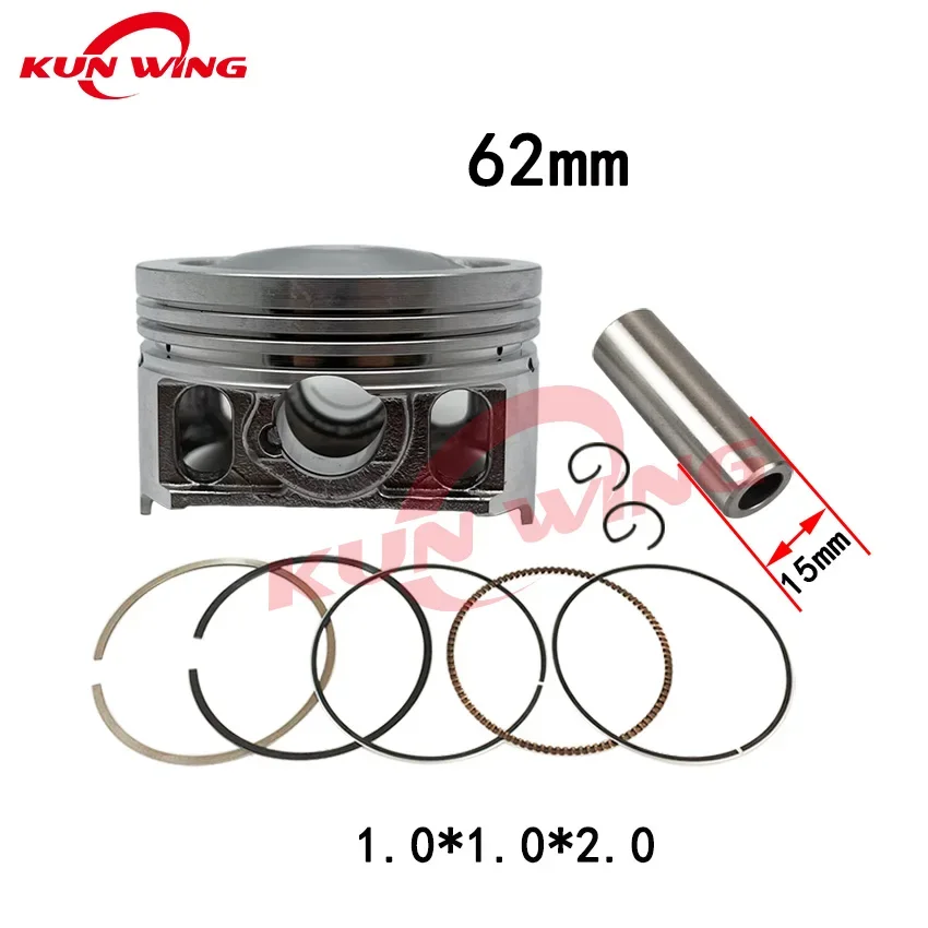62mm Piston  Ring Set (Pin 15mm Ring 1.0) For CG150 CBB150 CG CBB 150 150cc Motorcycle Engine Parts