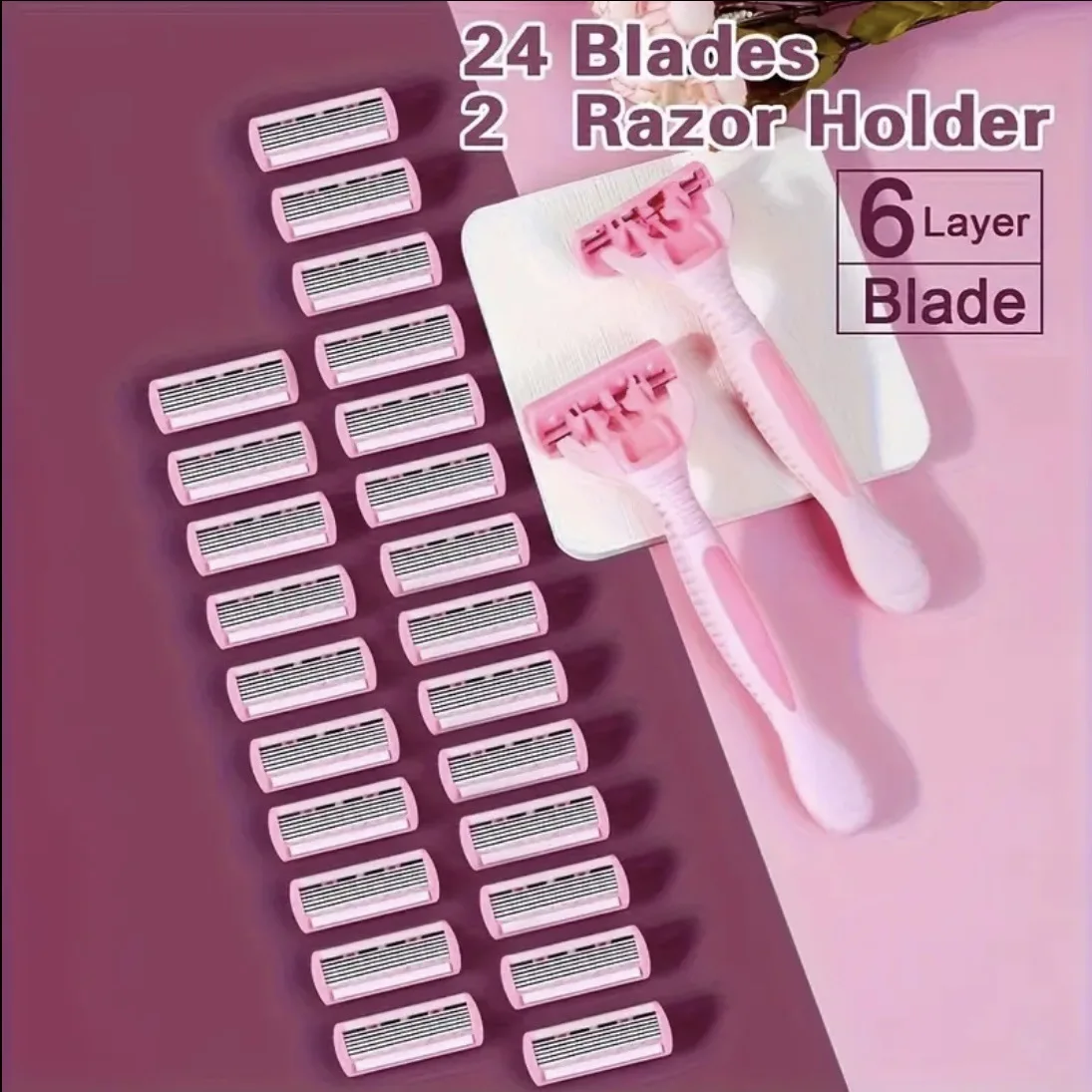 Women's razor Non-slip handle Ladies manual shaving knife six-layer blade razor blade  shaving